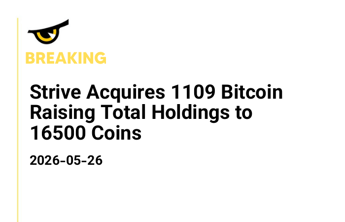 شرکت Strive با خرید 1109 بیت کوین دارایی خود را افزایش داد